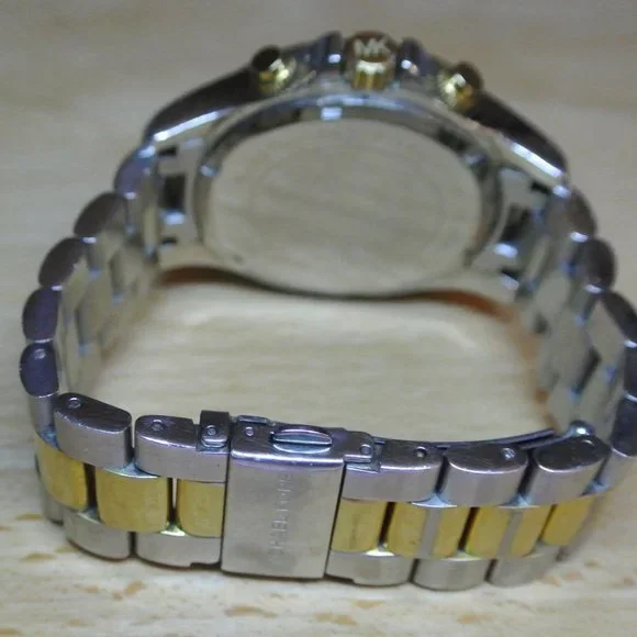 Michael Kors Unisex Two Tone Stainless Steel Band Chronograph Watch [MK5455] - Picture 6 of 7